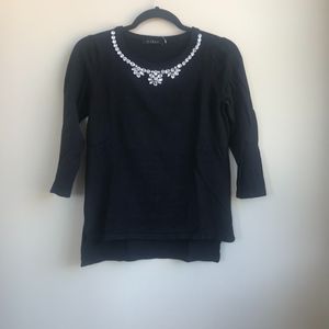 CYRUS Women’s Small Black Sweater w Jewelry Collar